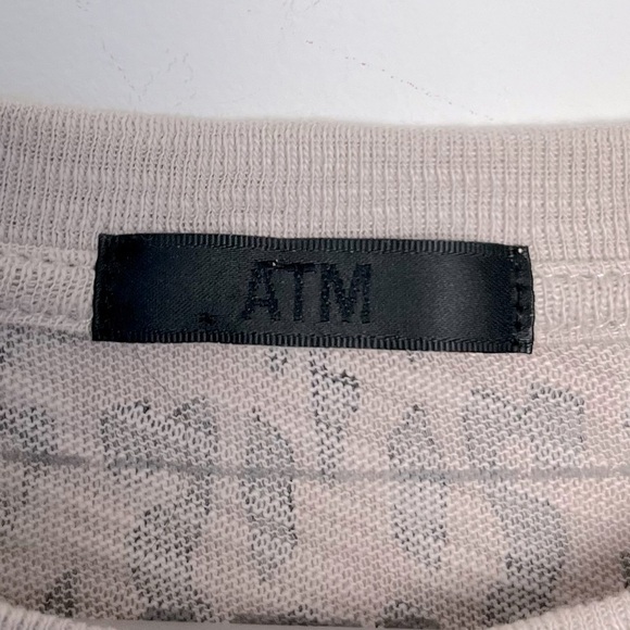 ATM Anthony Thomas Melillo Leopard Print Tee Shirt Short Sleeve Browns Cotton S - Picture 6 of 13